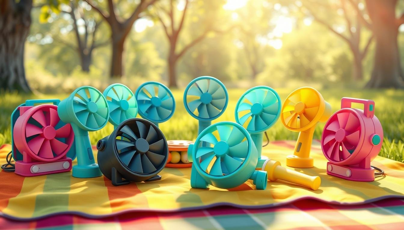 Battery-powered portable fans