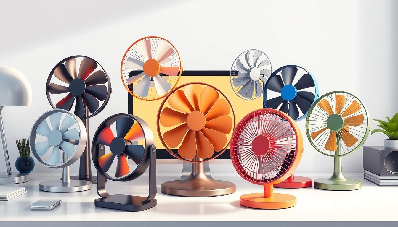 Desk-size portable fans