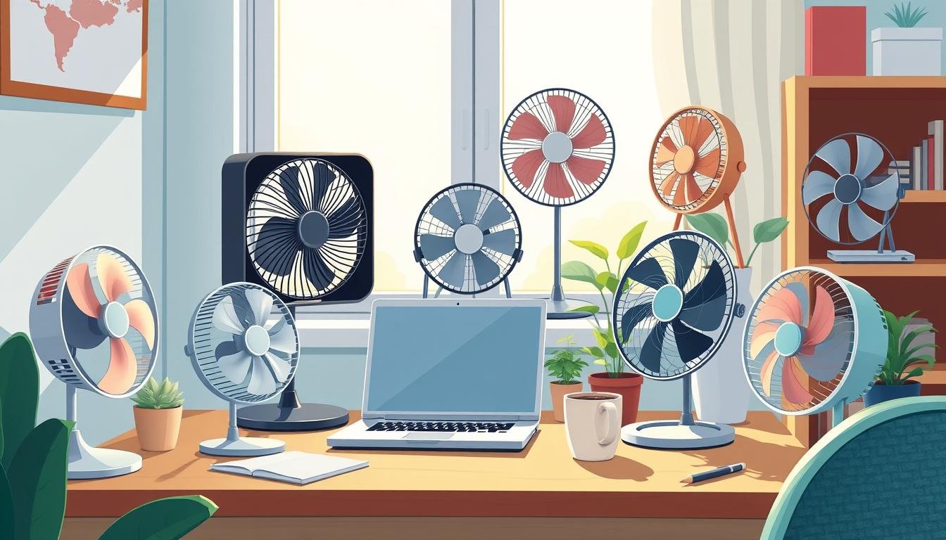 Desk-size portable fans