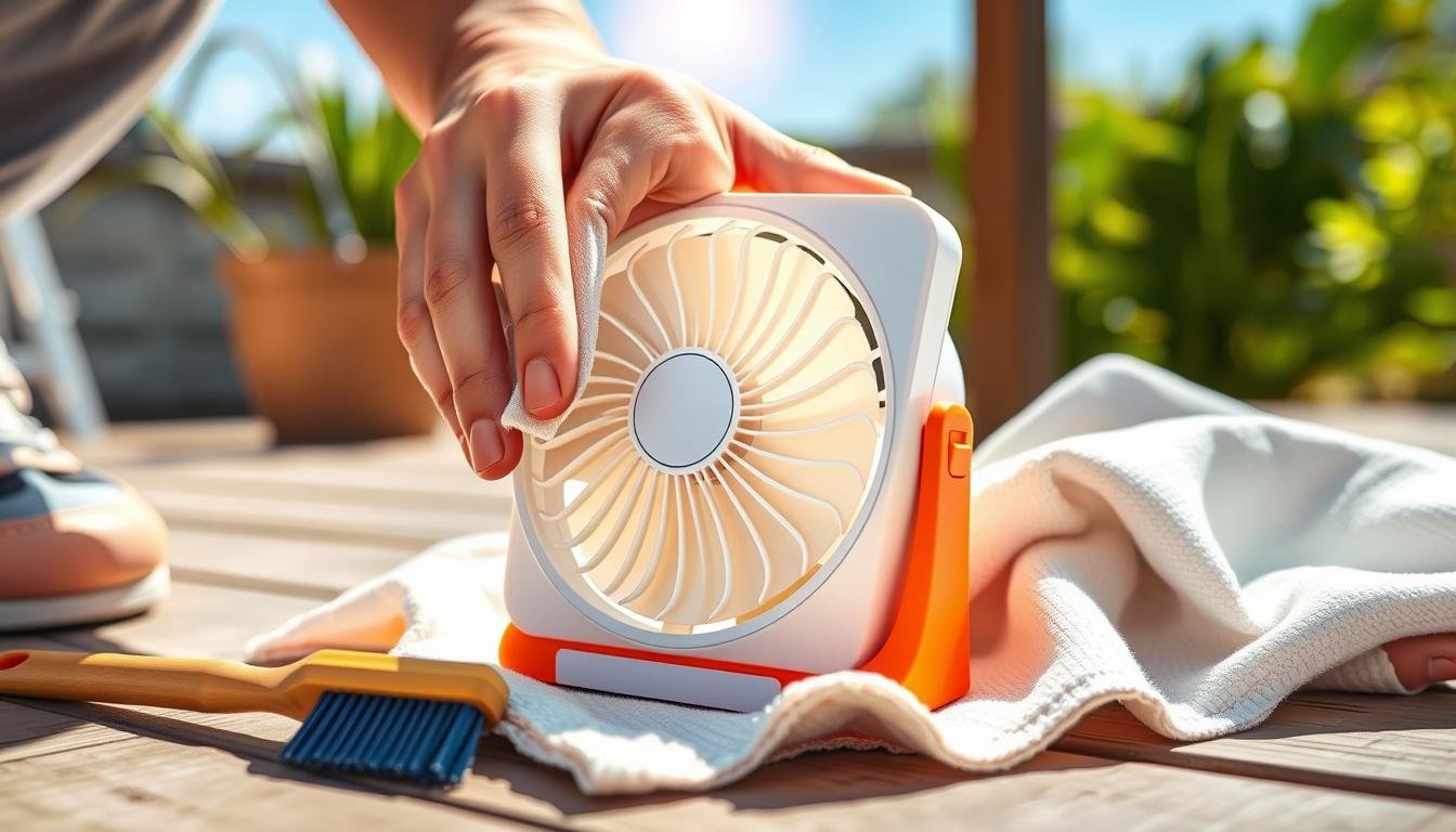 Mini portable fan cleaning