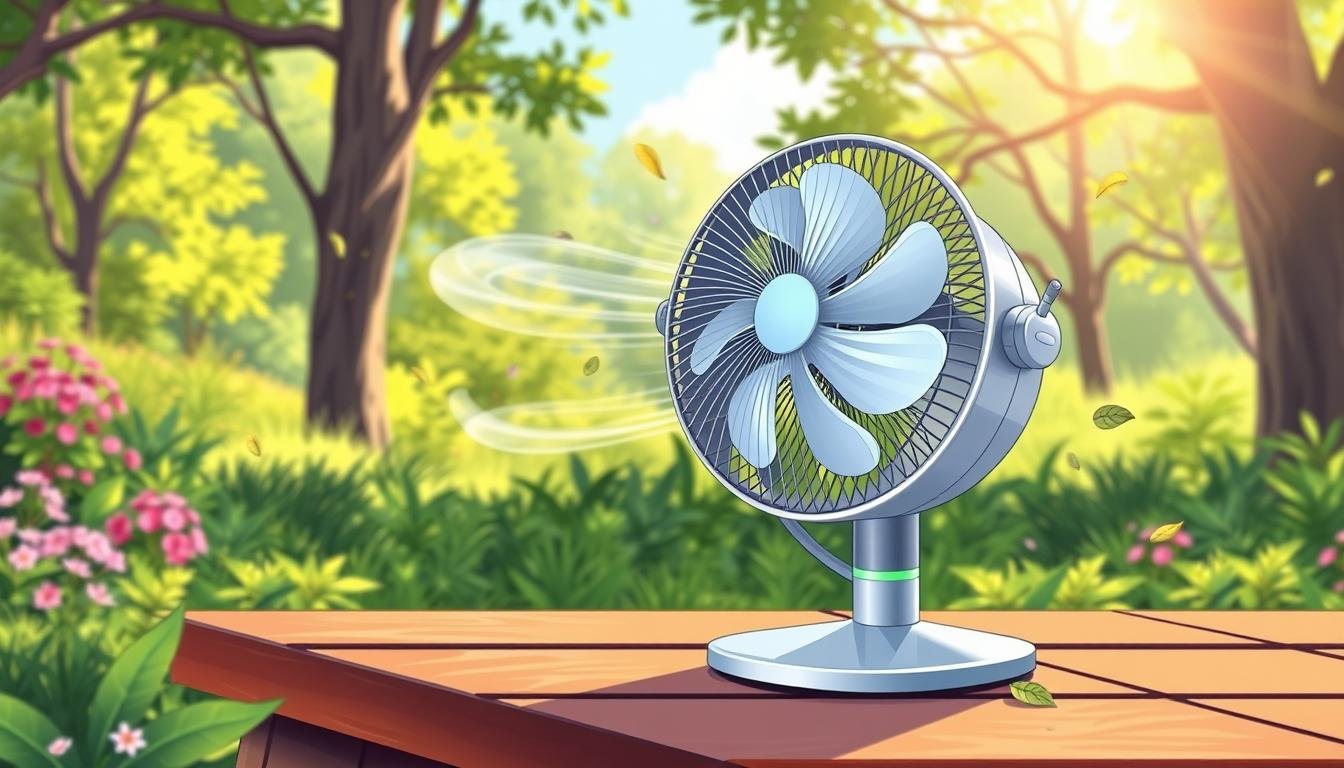 Portable fan for outdoor use