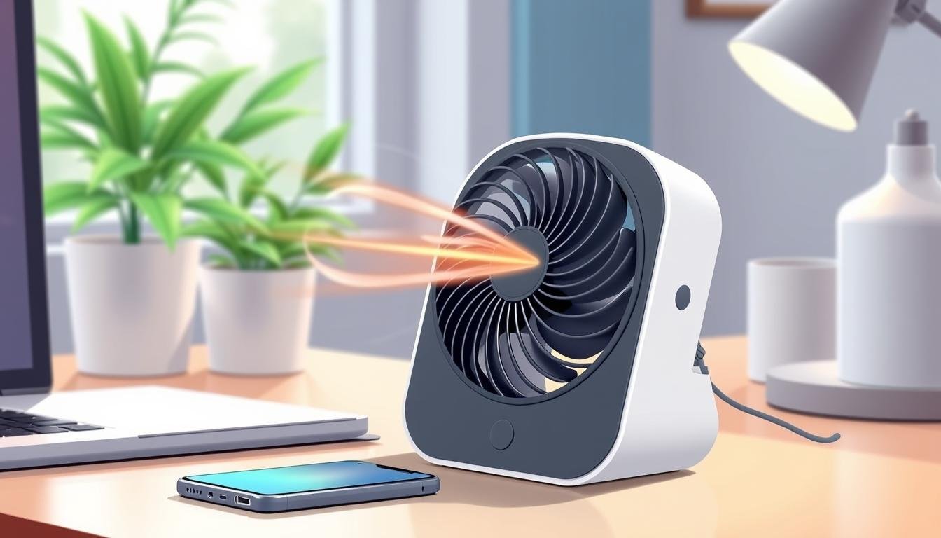 Portable fan with USB charging