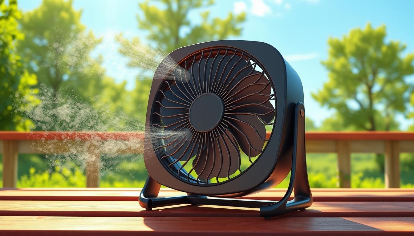 Portable fan with misting