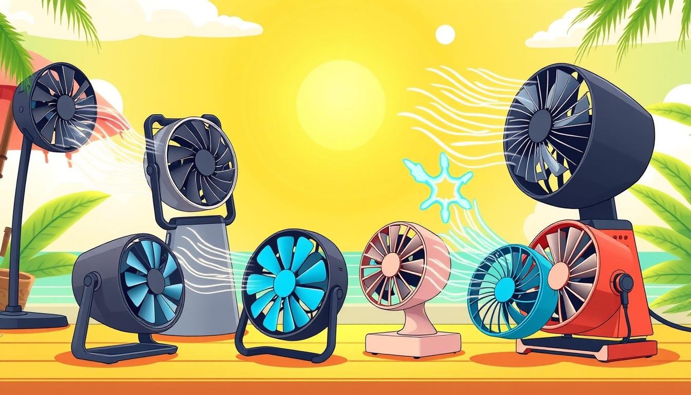 Small portable fans with strong airflow