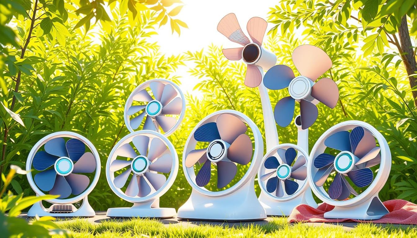 Solar-powered portable fans