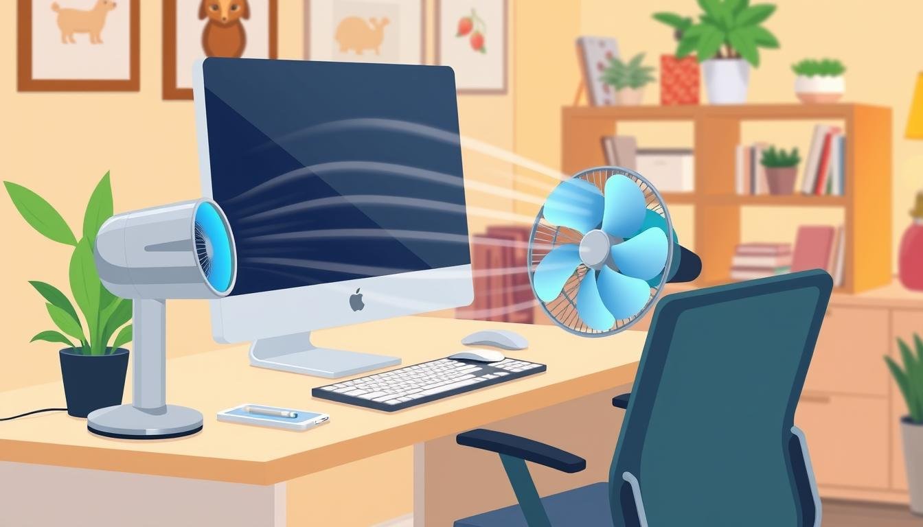 desk fan placement