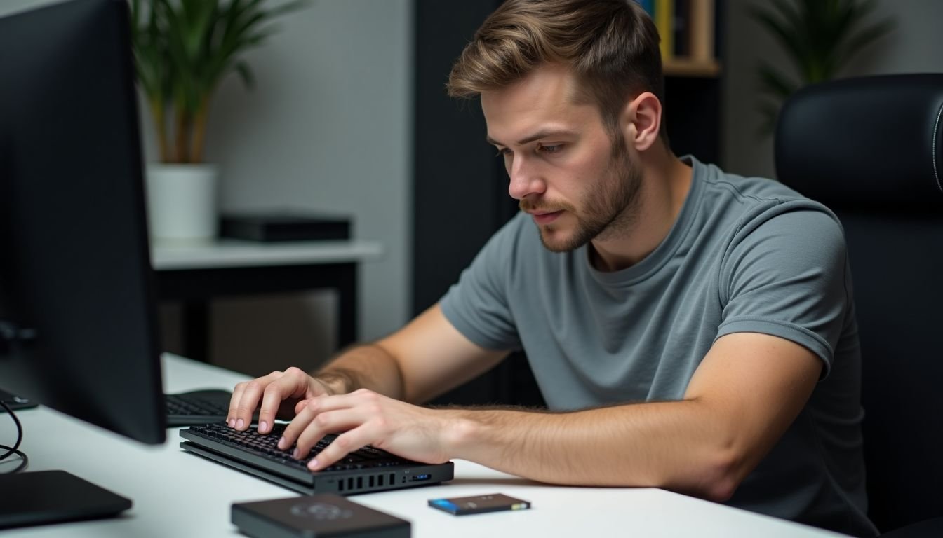 A man is upgrading his PC storage with NVMe drive.