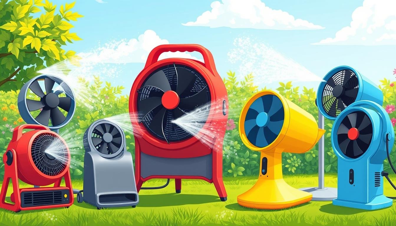 portable fans with misting